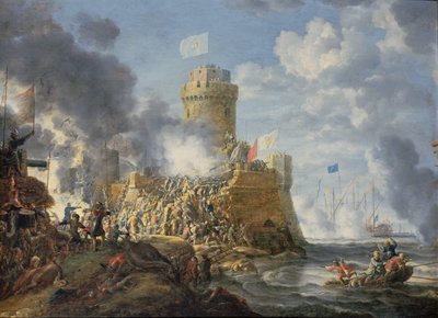 Turcos asaltando un puerto, 1641 de Bonaventura Peeters